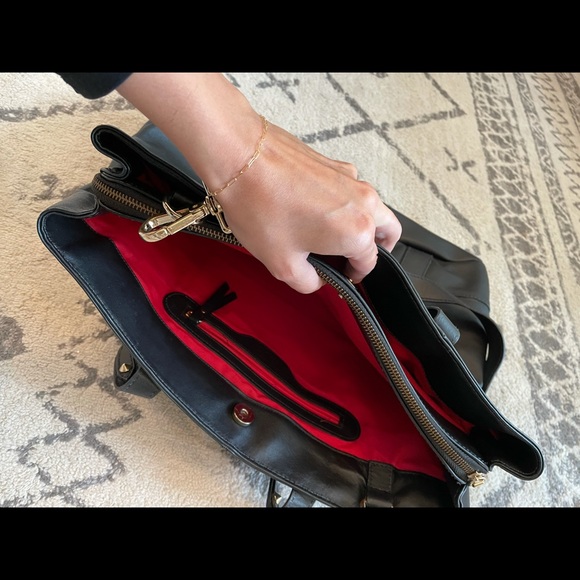 Schutz Black Leather Handbag - Picture 6 of 8